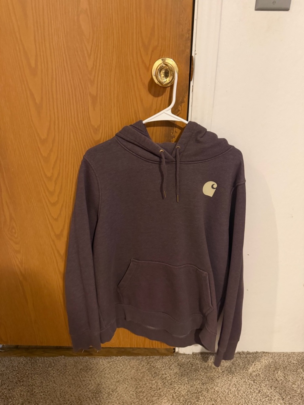 Carhartt Purple Hoodie with Cream Logo